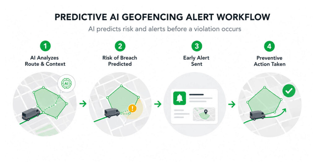 AI in fleet management geofencing - reactive vs predictive