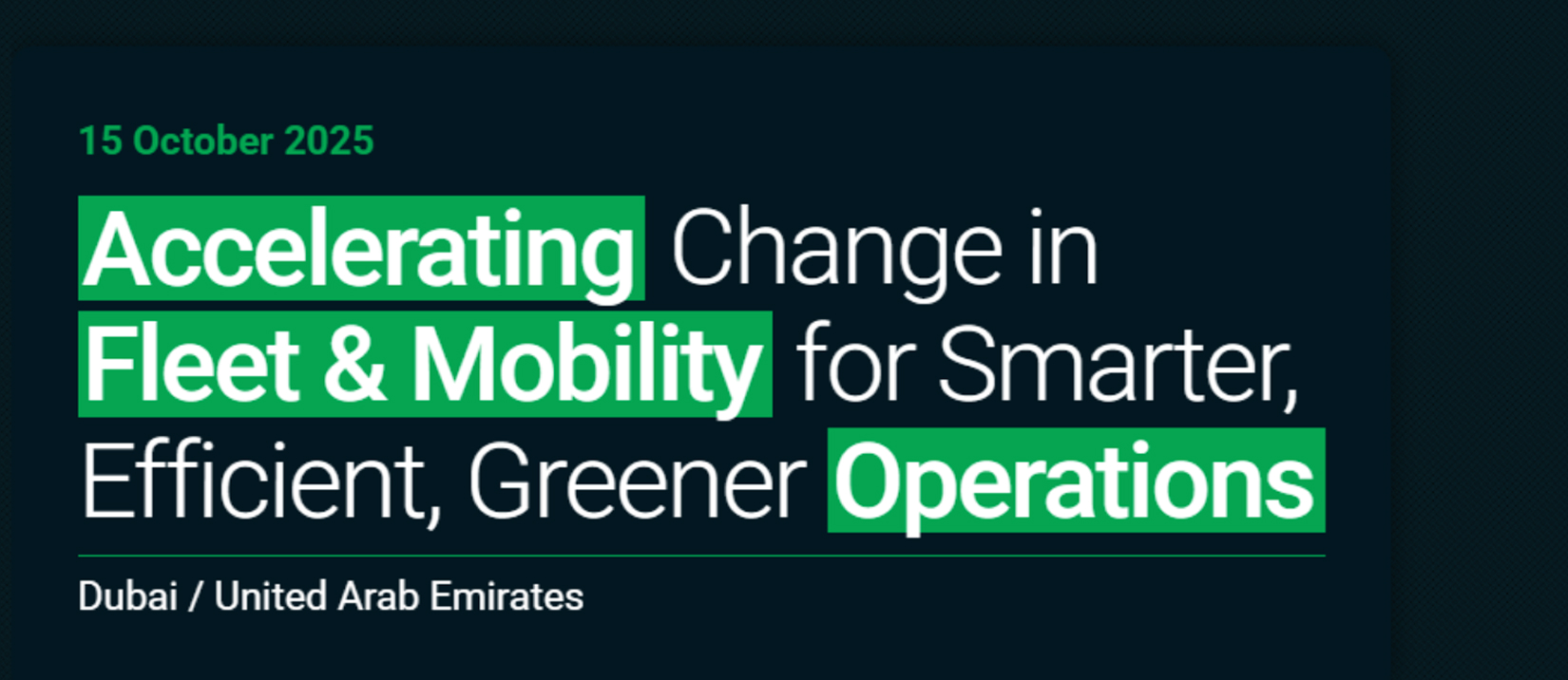 Best fleet management conferences in the Middle East