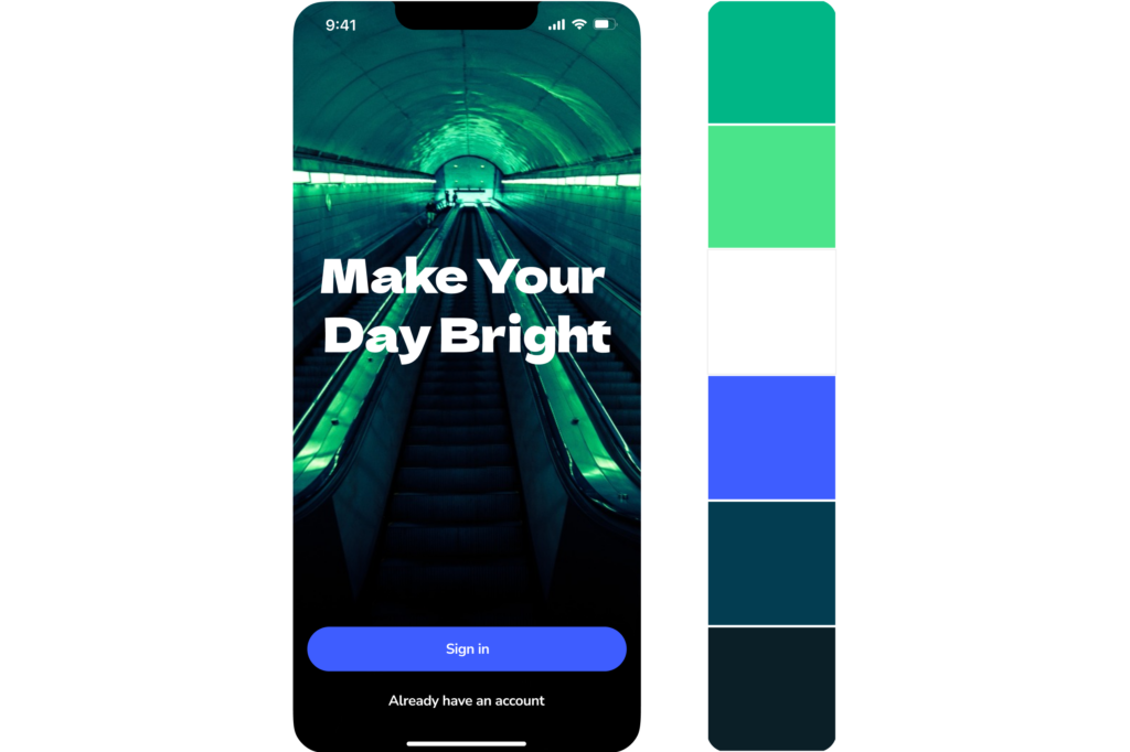 How to redesign an app. What’s is hot in mobile app redesign top trends for 2024. Trend 4 Futuristic colors