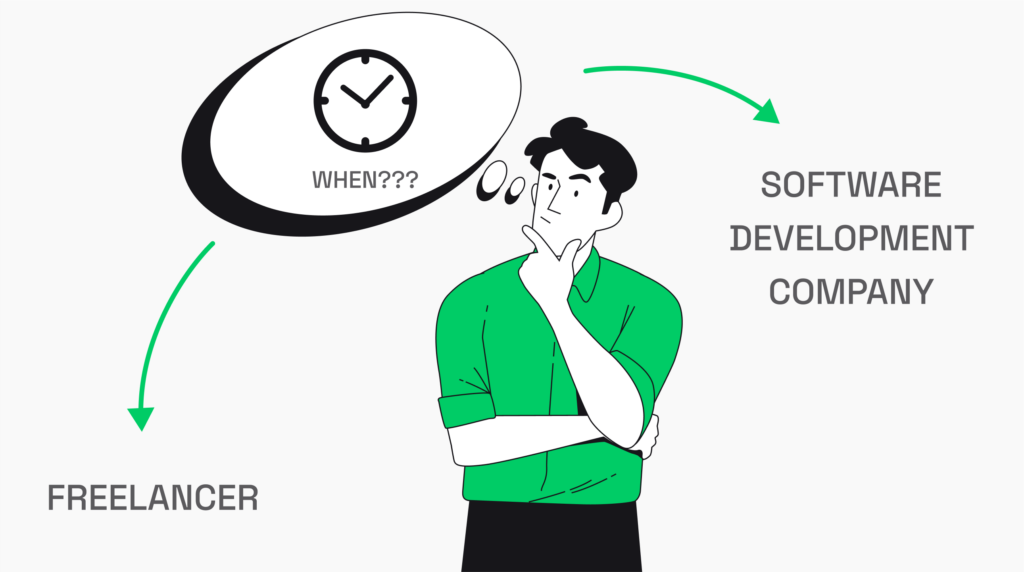 When to hire a freelancer, and when to choose a software development company. agency vs freelancer
freelancer vs agency which one to choose
freelancer vs agency who should you hire for your project
freelance vs developers
hire tailored development firm
freelancer vs agency
freelance vs agency
hire tailored development agency
hire software developers 