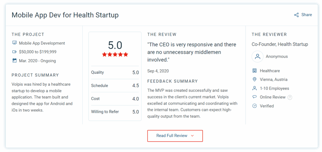 Consistently recognized as one of the top software development companies on Clutch, the Volpis team has spent the last 8 years creating custom solutions tailored to the specific needs of various companies. 