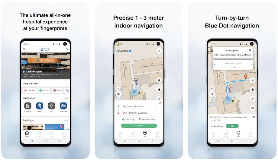 Industries benefiting most from indoor navigation solutions: Healthcare facilities