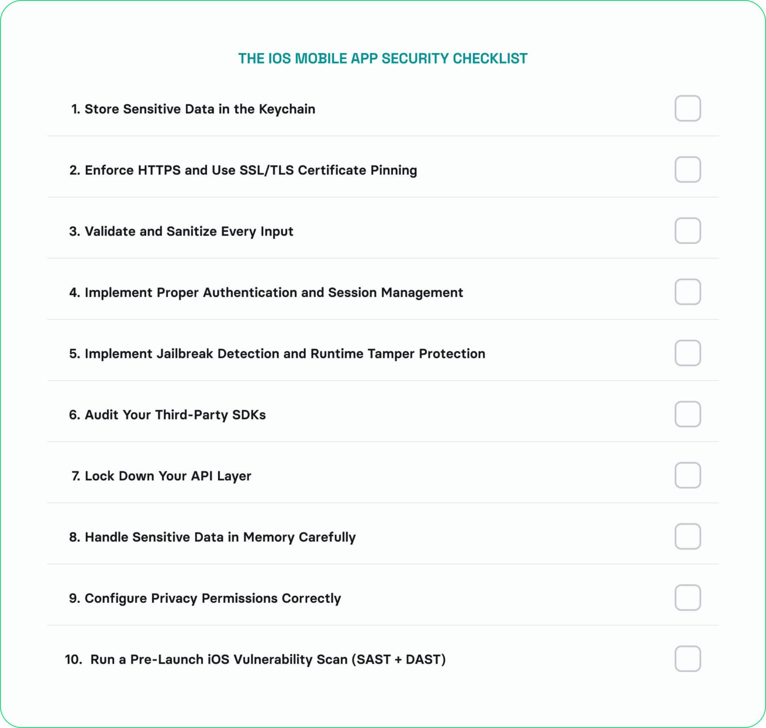Ios Checklist App iOS App Security Checklist Before Launch | Volpis