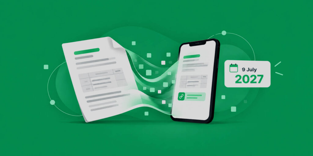 eFTI Regulation 2027 cover: paper consignment note replaced by a digital link